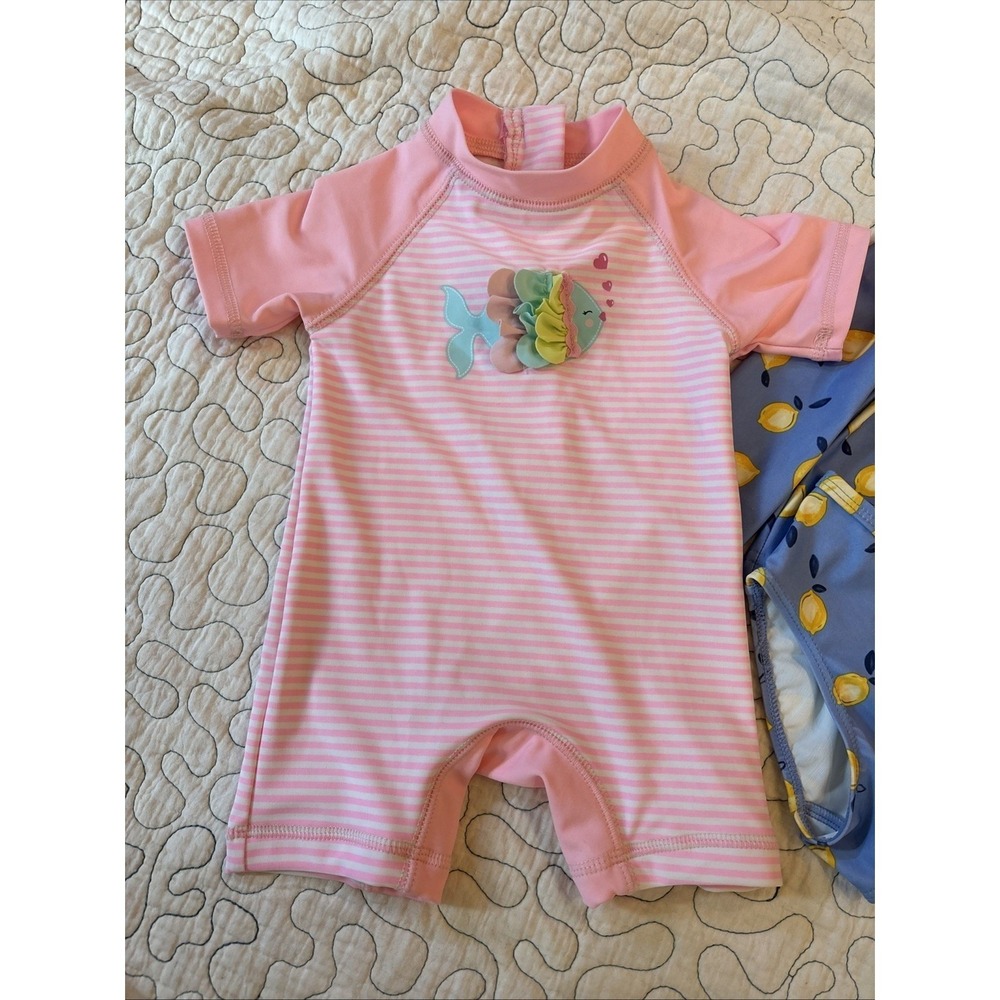 Little Me 6/9 Months And Carters Just One You 6 Month Baby Girl Bathing Suit Lot